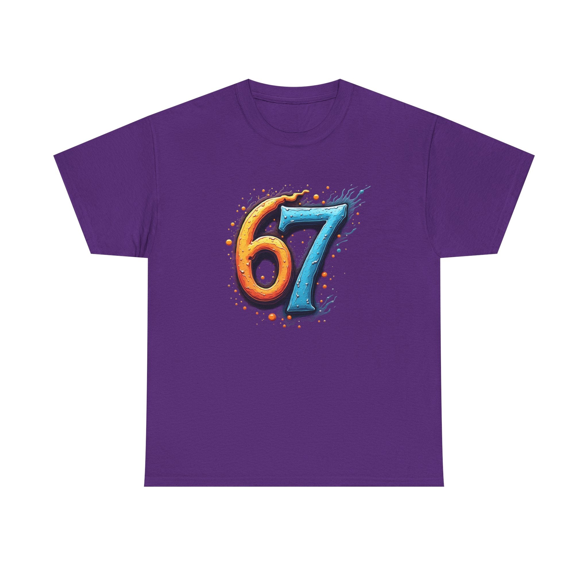 67 Graphic Tee — Retro Colorful Number Design