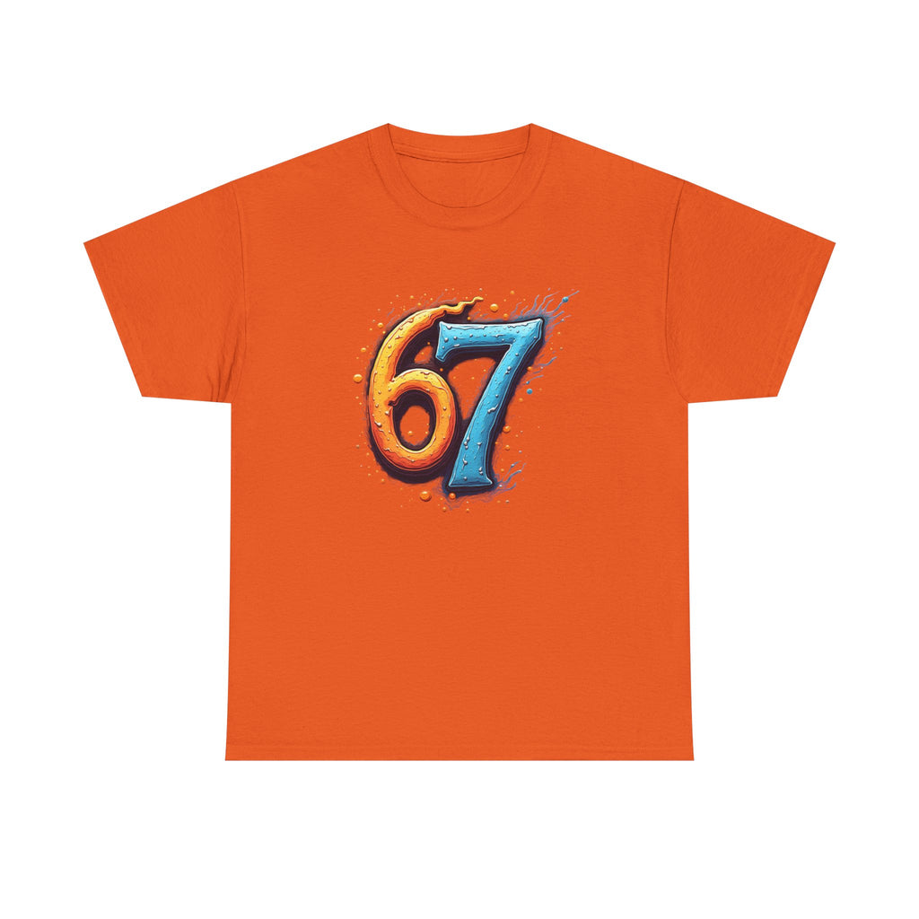 67 Graphic Tee — Retro Colorful Number Design