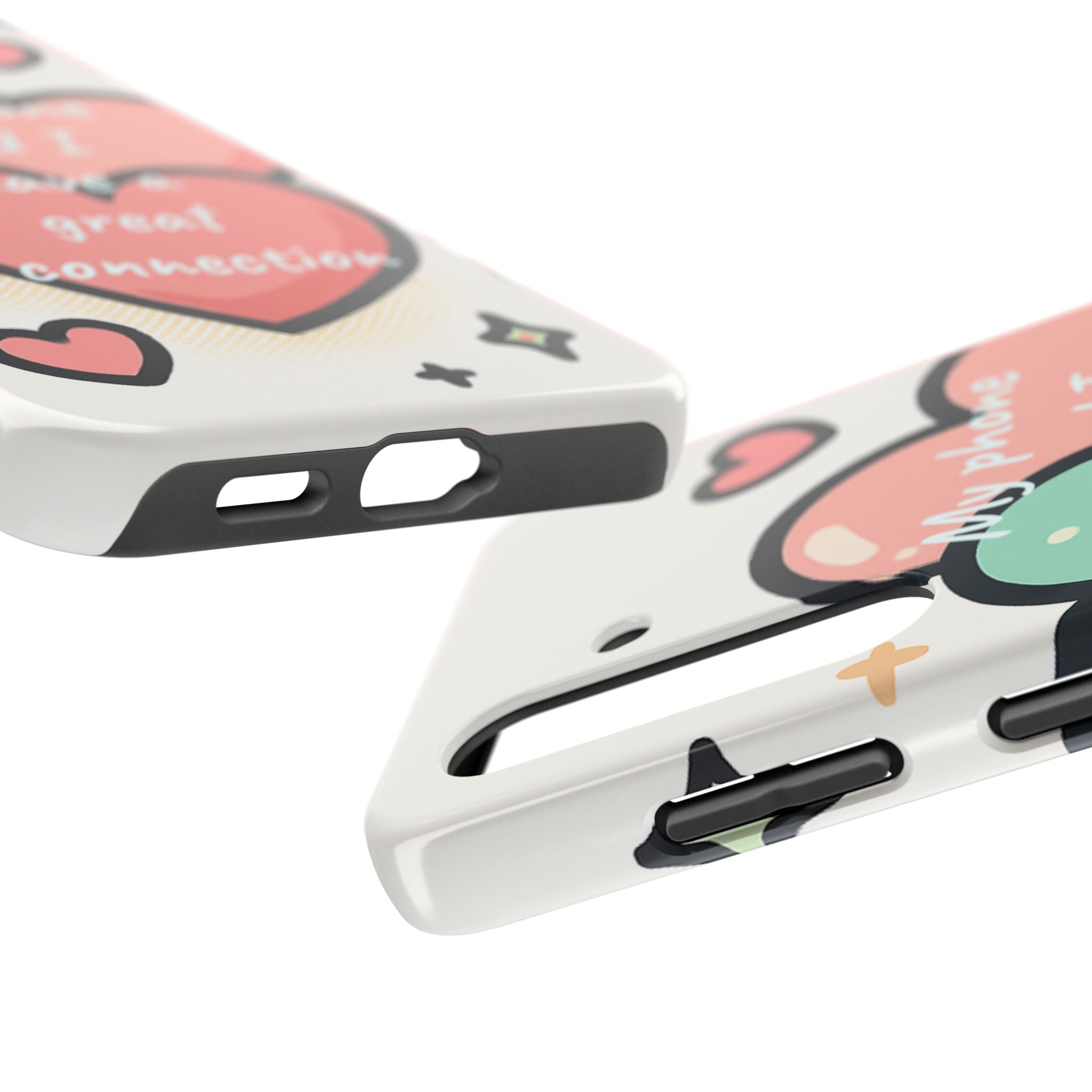Tough Phone Case — Cute Heart Design “My phone and I have a great connection”