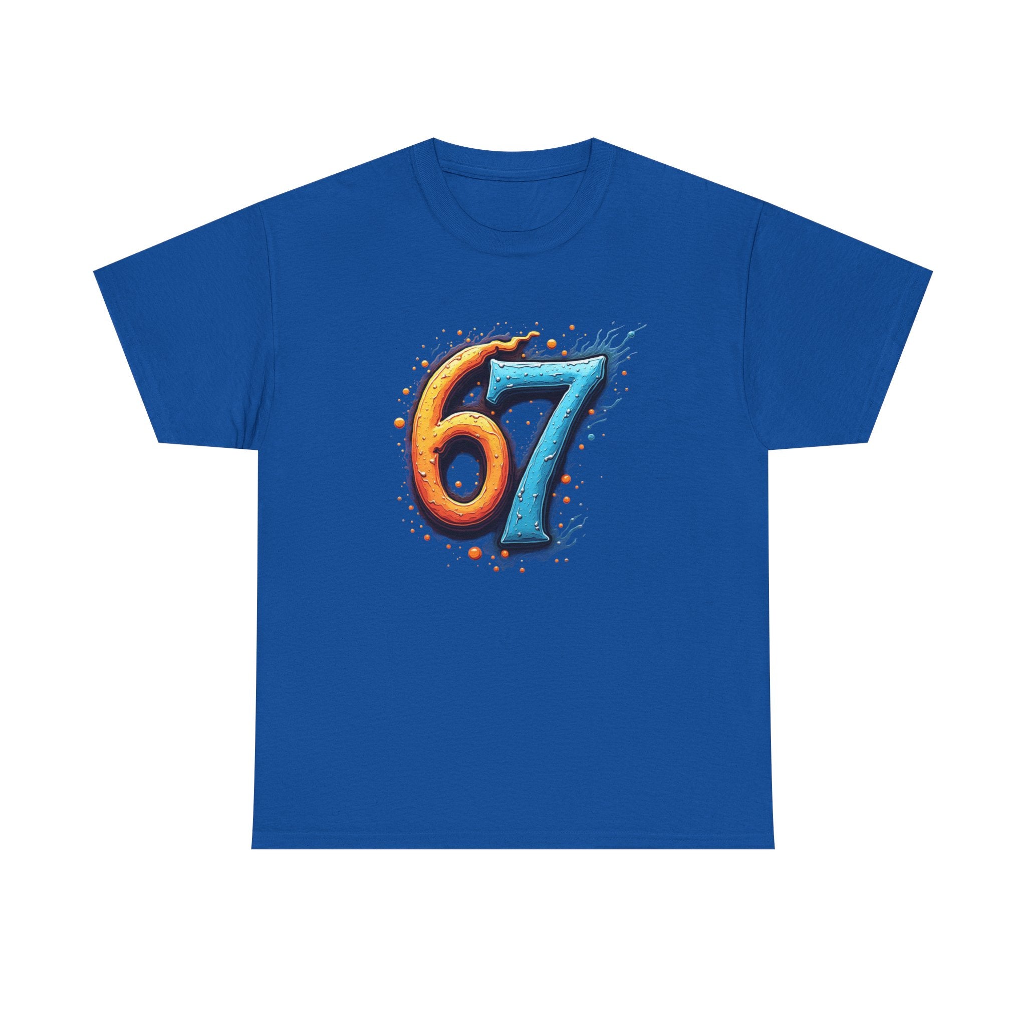 67 Graphic Tee — Retro Colorful Number Design