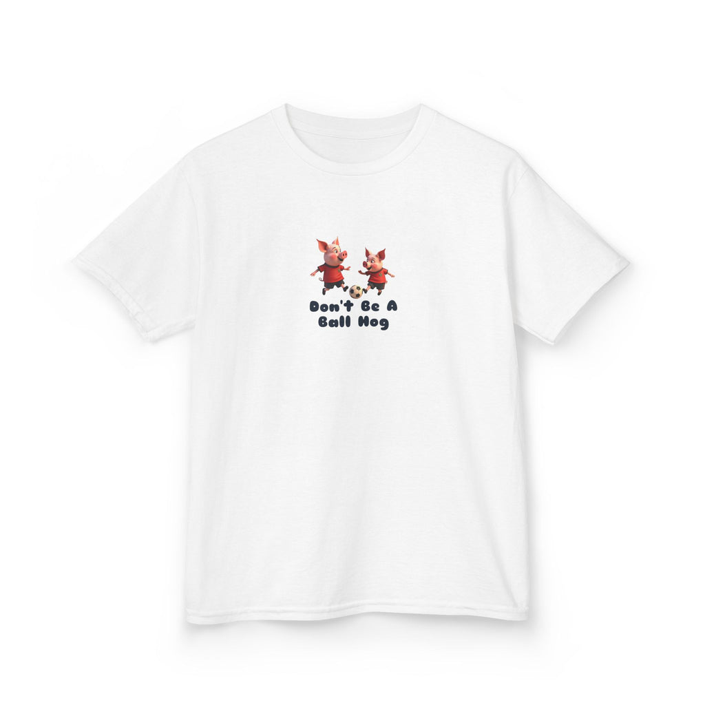 Kids Tee — Playful Pigs "Don't Be A Ball Hog" Graphic Shirt