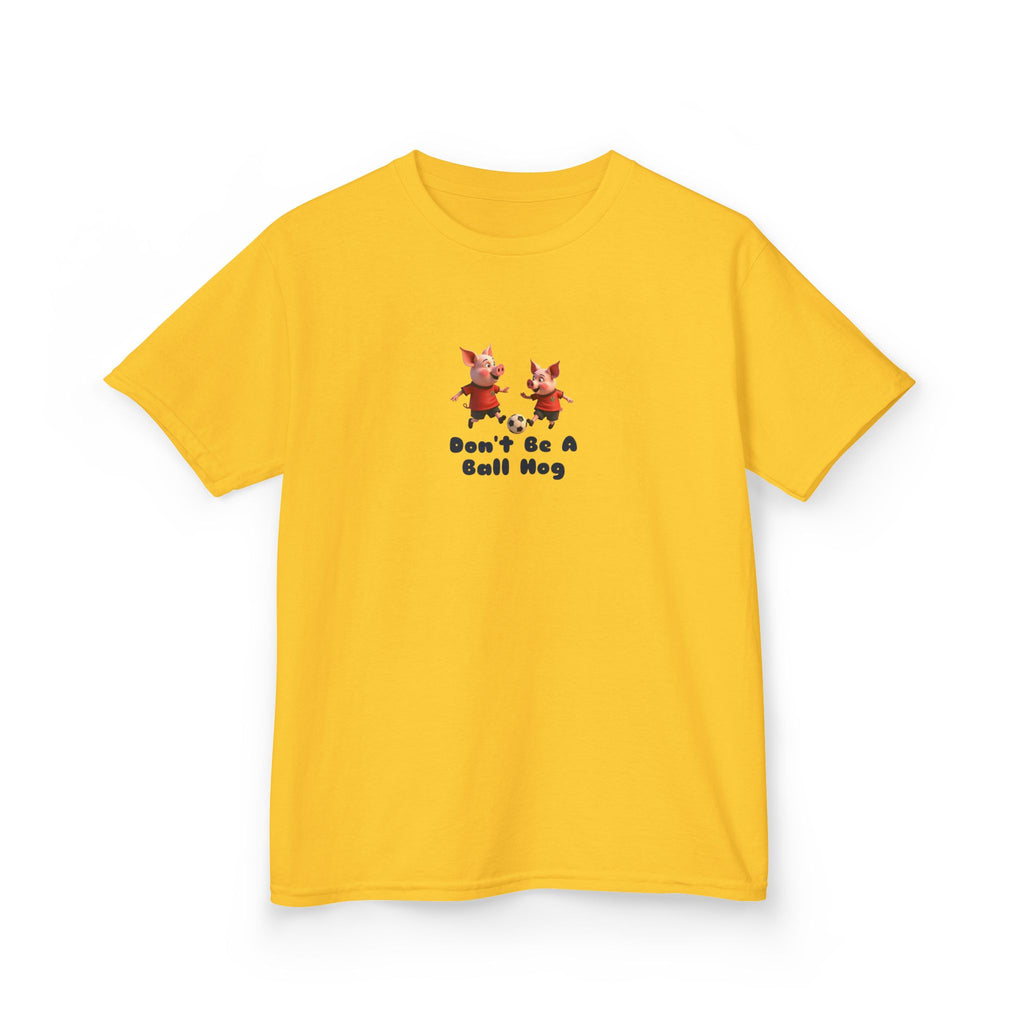 Kids Tee — Playful Pigs "Don't Be A Ball Hog" Graphic Shirt