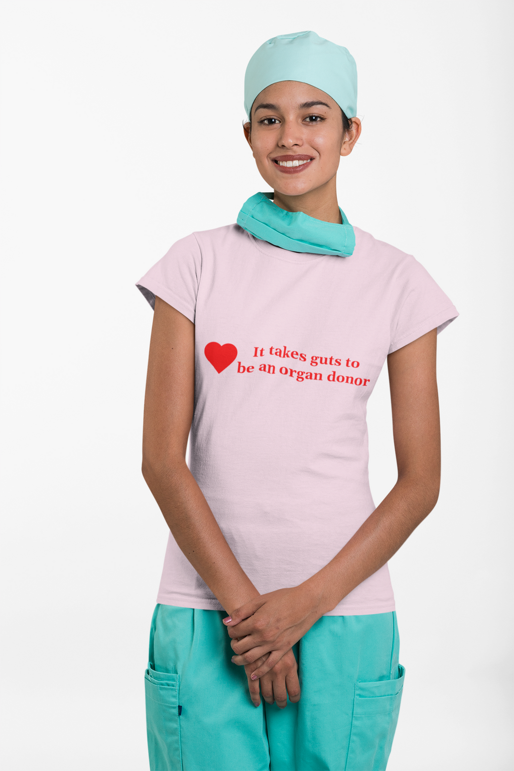 Organ Donor T‑Shirt — "It takes guts to be an organ donor" Red Heart Tee