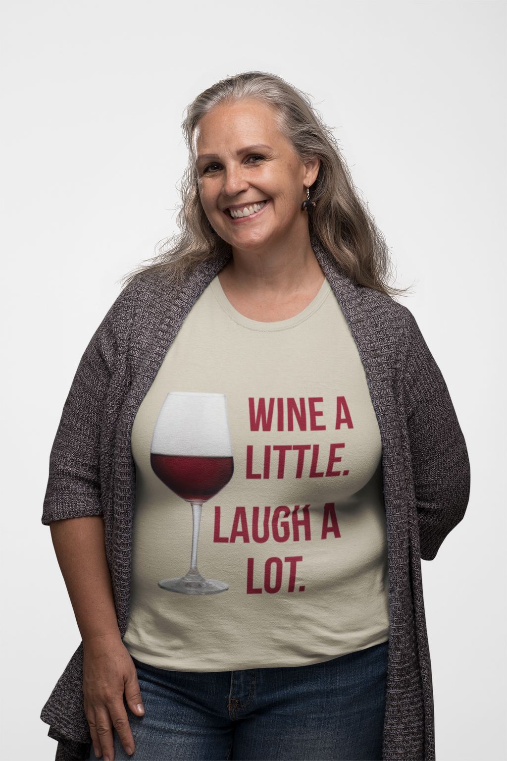 Wine A Little Laugh A Lot T-Shirt — Funny Wine Tee for Wine Lovers
