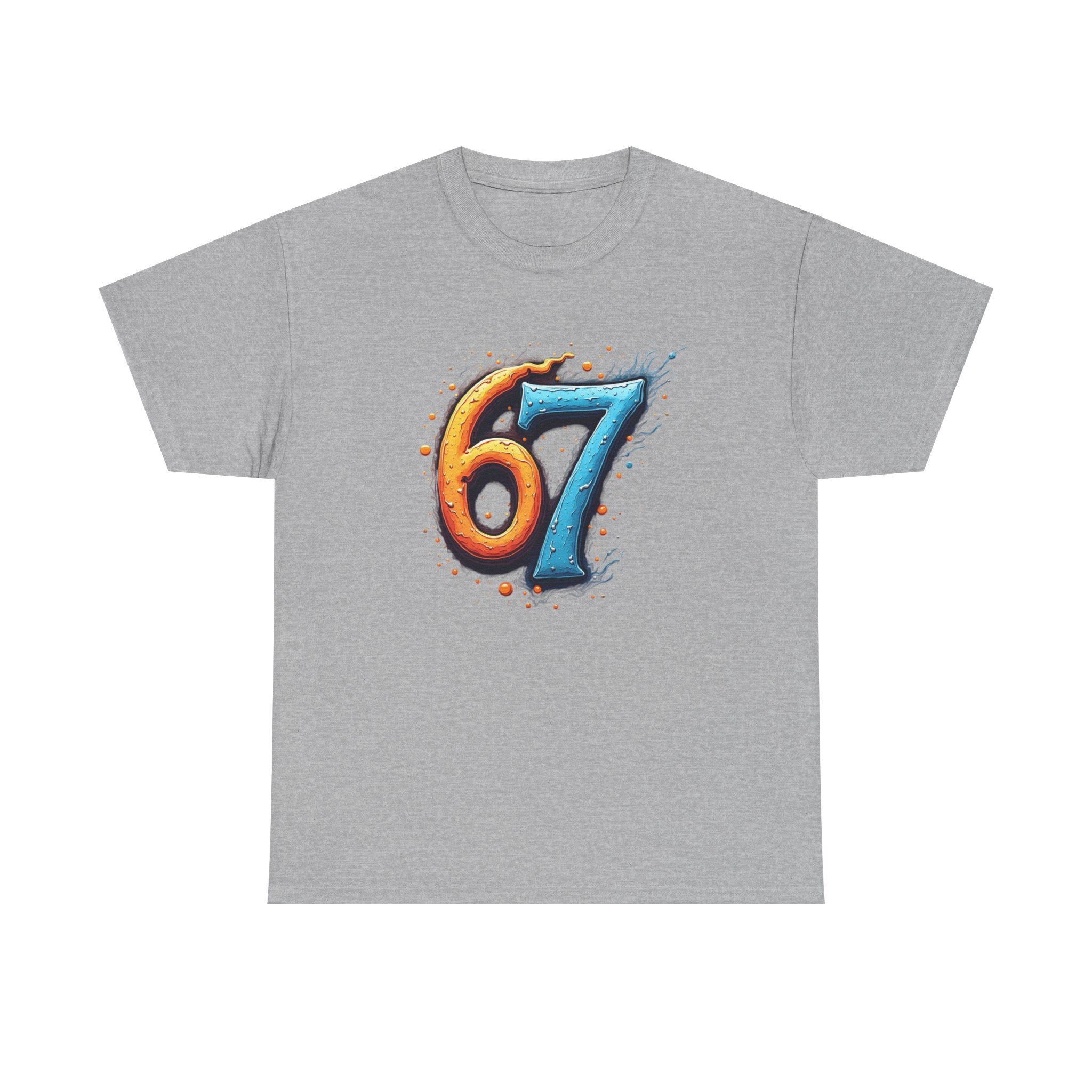 67 Graphic Tee — Retro Colorful Number Design