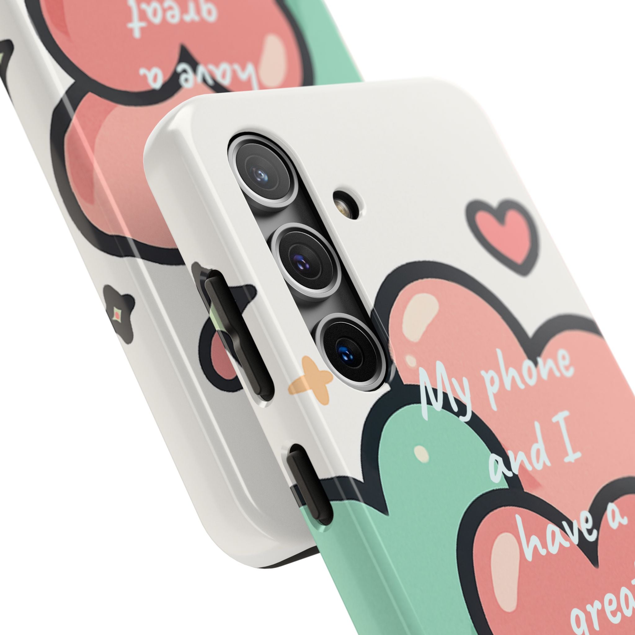 Tough Phone Case — Cute Heart Design “My phone and I have a great connection”