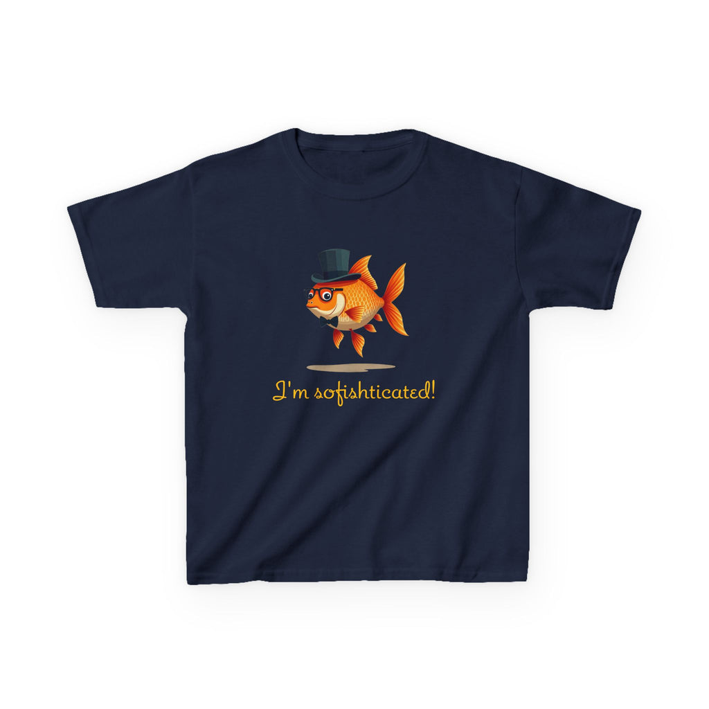 Kids Dapper Goldfish Tee - "I'm Sophisticated" Cute Fish Graphic Shirt
